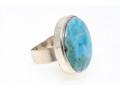 Sterling Ring With Large Larimar Stone, Size 8.5
