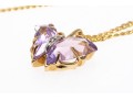 14k Yellow Gold Lovely Amethyst Butterfly Pendant, With Chain