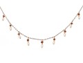 Gold Filled Pearl And Garnet Beaded Necklace