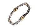 John Hardy Wonderful Classic Sterling Woven Bracelet With 18k Yg Dot Stations