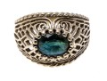 14K White Gold Stunning Blue-Green Sapphire Ring, Size 5.25