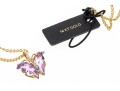 14k Yellow Gold Lovely Amethyst Butterfly Pendant, With Chain