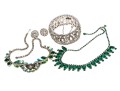 Collection Of Green And White Cubic Zirconia Fashion Jewelry