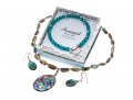 Lot Of Teal And Blue Green Color Jewelry, Including A Sterling And Abalone Necklace