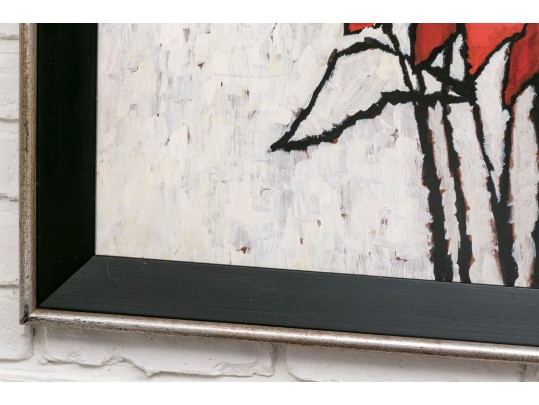 Cutler, Oil On Panel Floral Art