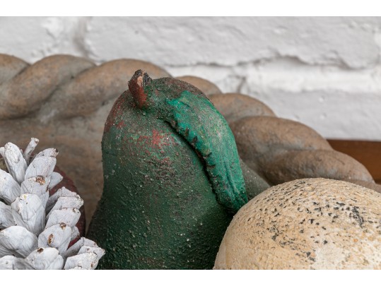 Artisanal Cement Bowl And Fruit