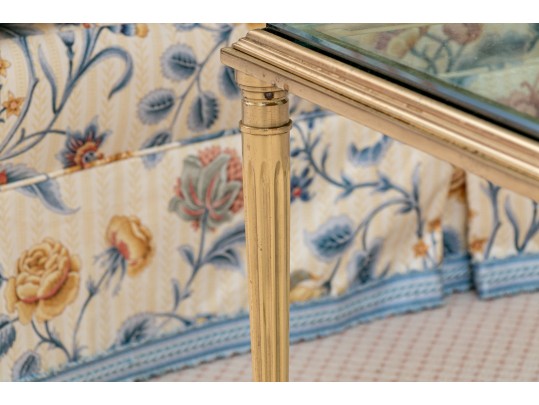 Elegant Gold Tone Brass Coffee Table 