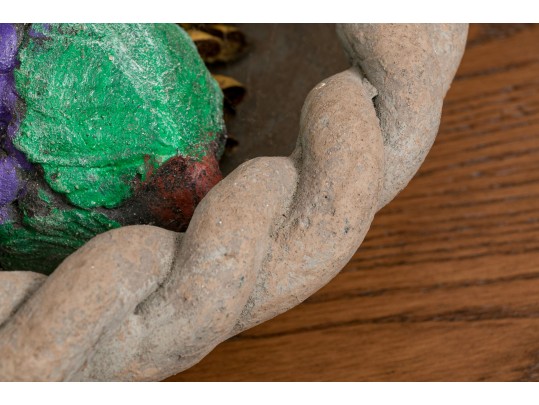 Artisanal Cement Bowl And Fruit