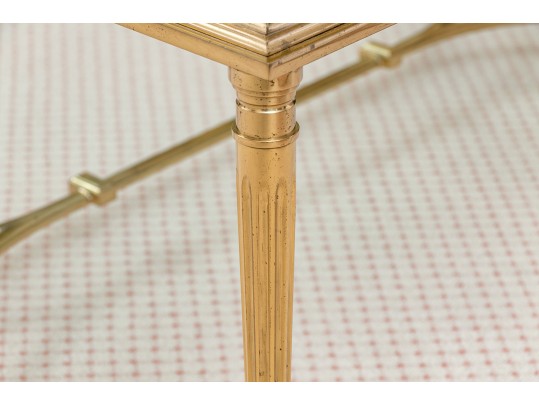 Elegant Gold Tone Brass Coffee Table 