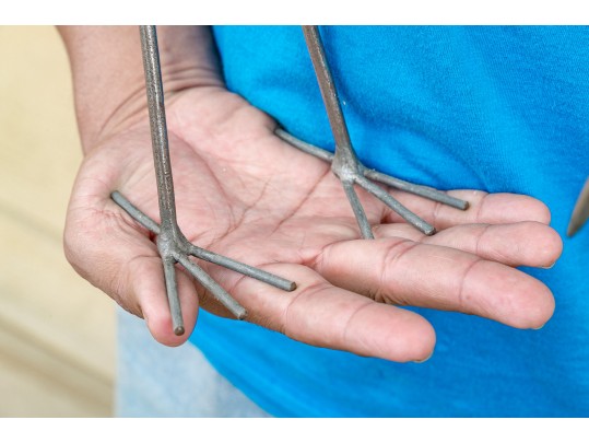 Vintage Metal Standing Heron Figure