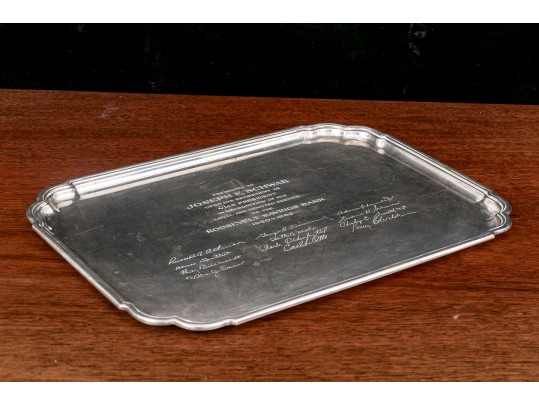 Impressive Tiffany & Co. 35.020 OZT  Roosevelt Savings Bank Award Tray 35.020 OZT
