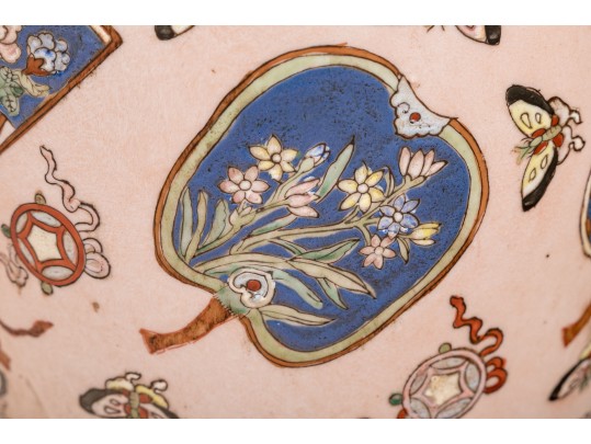 Pair Of Lidded Cloisonné Urns Made In Macau 