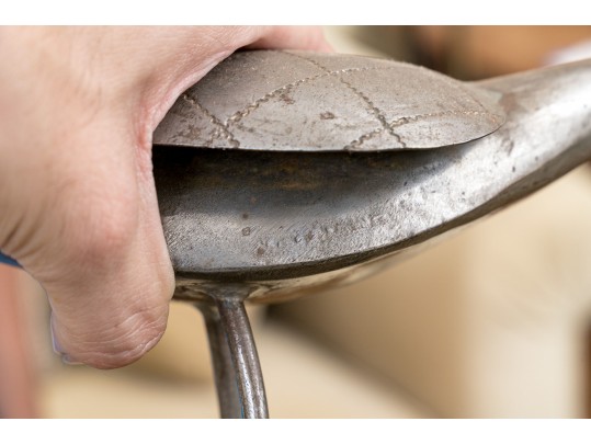 Vintage Metal Standing Heron Figure