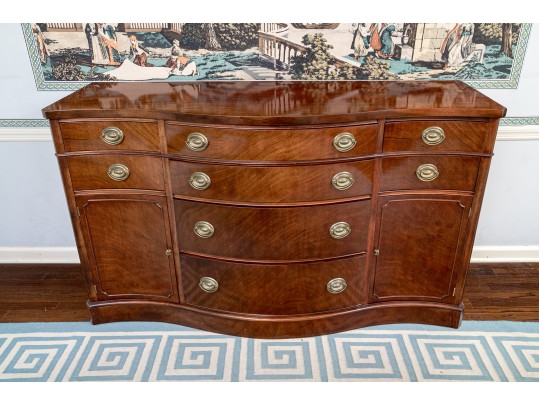 Drexel Mahogany Serpentine Sideboard From The Travis Court Collection