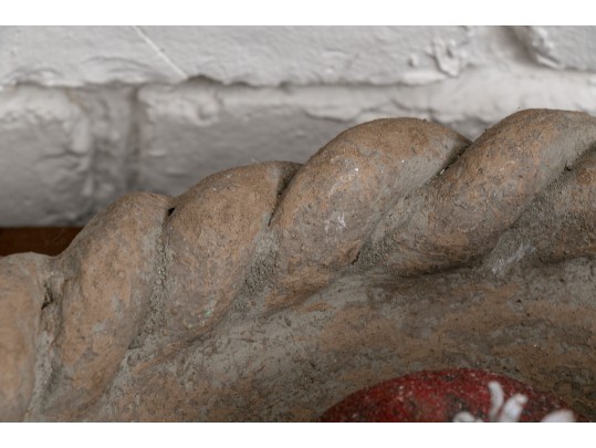 Artisanal Cement Bowl And Fruit