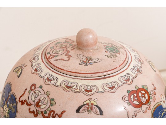 Pair Of Lidded Cloisonné Urns Made In Macau 