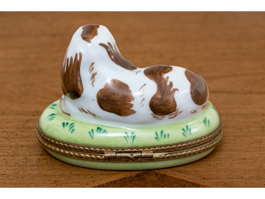 Tiffany & Co Limoge Dog Trinket Box