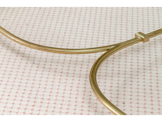 Elegant Gold Tone Brass Coffee Table 