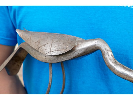 Vintage Metal Standing Heron Figure