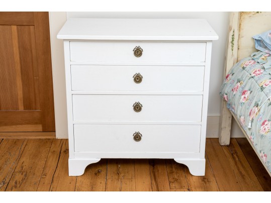 19th Century French Oak Painted In White