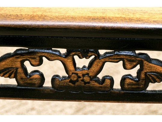 Chinese Ming Style 3pc Horseshoe Chair And Tea Table Set