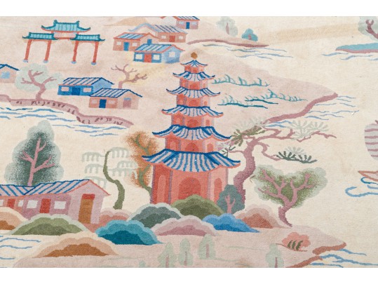 Art Deco Chinese Pictorial Rug 12' 3