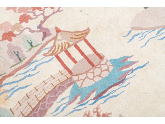 Art Deco Chinese Pictorial Rug 12' 3