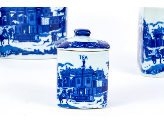 Set Of Four Reproduction English-style Graduated Condiment Jars