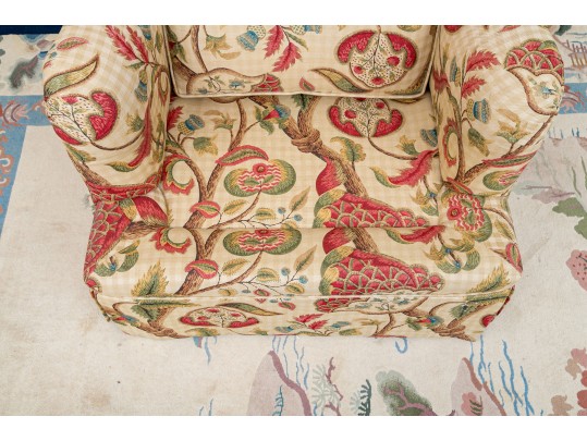 Custom Upholstered Armchair With Pleated Skirt