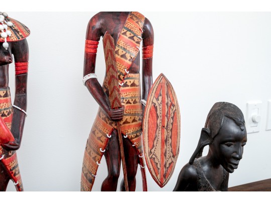 Four Elaborately Carved African Sculpture Figures