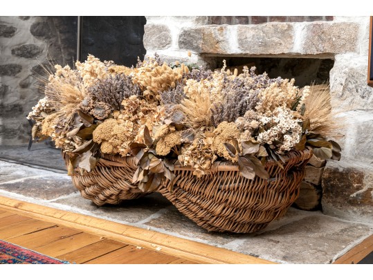 Substantial Custom Floral Arrangement In Peanut Basket