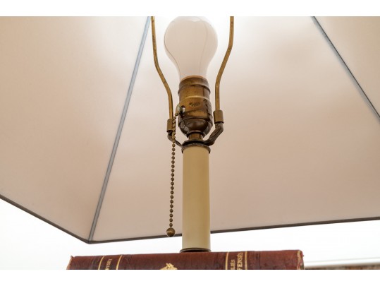 Pair Of Book Lamps With Parchment Shades