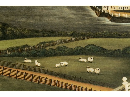 Sharon Trenoweth,( American, B. 1949) Folk Art Landscape Giclee Orignal Cost $450