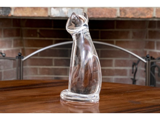 Impressive 20th-Century Murano Crystal Cat Figure