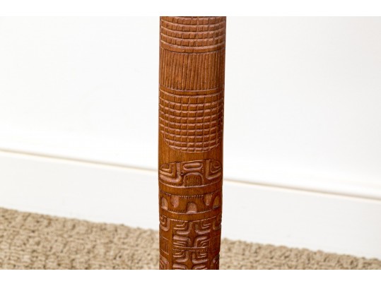 Carved Tribal Paddle In Form Of A Bird