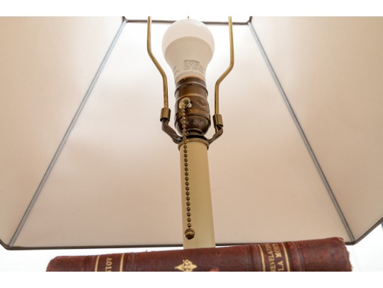 Pair Of Book Lamps With Parchment Shades