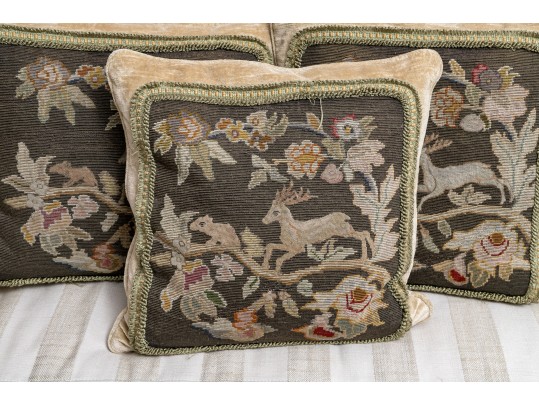 Three 21” Needlepoint Pillows