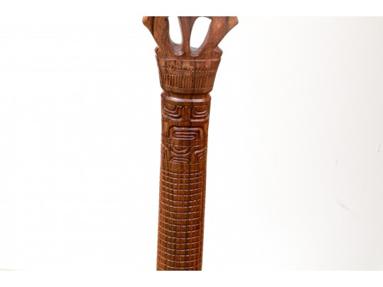 Carved Tribal Paddle In Form Of A Bird