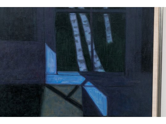John Ireland Collins, American (1926-1982)  Oil On Canvas “Interior By Moonlight”