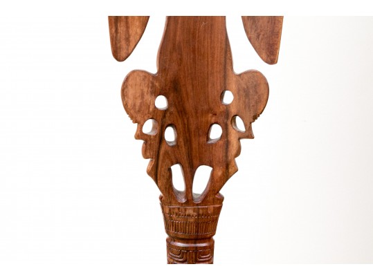 Carved Tribal Paddle In Form Of A Bird