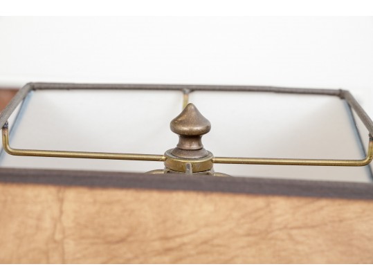 Pair Of Book Lamps With Parchment Shades