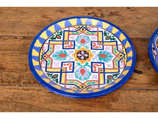Spanish Fajalauza Pottery Wall Hanging Plates