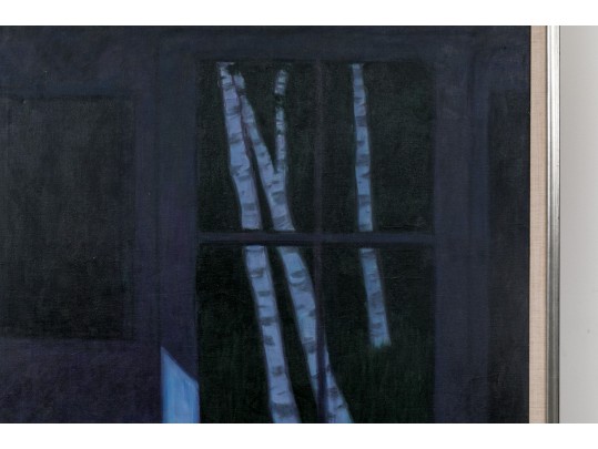 John Ireland Collins, American (1926-1982)  Oil On Canvas “Interior By Moonlight”