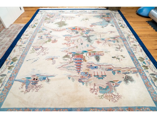 Art Deco Chinese Pictorial Rug 12' 3