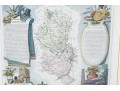 Antique French Colored Wine Region Of France Map, “Dept. Du Rhone”