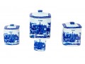 Set Of Four Reproduction English-style Graduated Condiment Jars