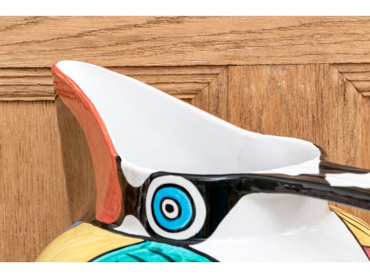 Gazia-Deruta Italian Majolica Toucan Pitcher 