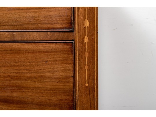 Antique Satinwood Inlaid Mahogany Chest Of Drawers