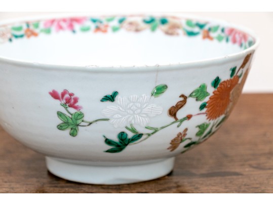 Chinese Porcelain Group & Embroidered Textile