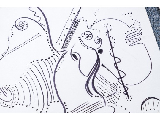 Group Of Nine Mixed Media On Paper Abstract Designs